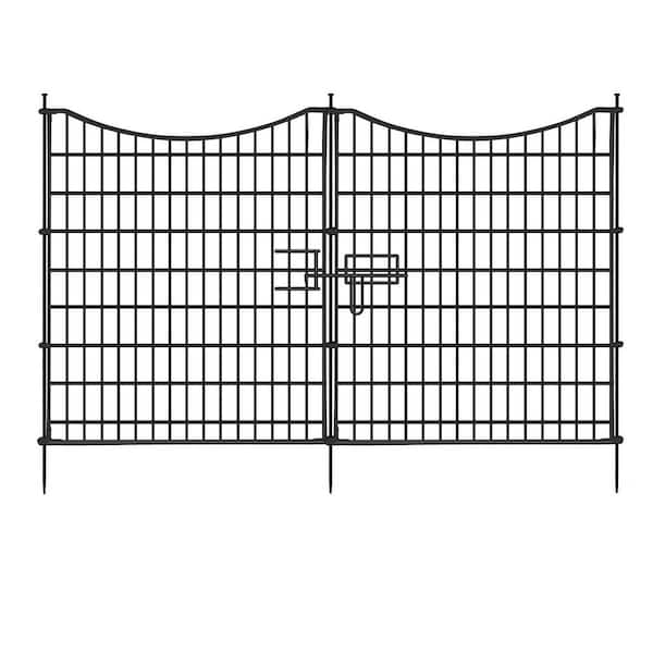 33 in. Tall Rustproof Metal Wire Garden Fence with Gate, 18 Panels, Decorative Barrier, Outdoor Fencing, 40.5 ft. Long