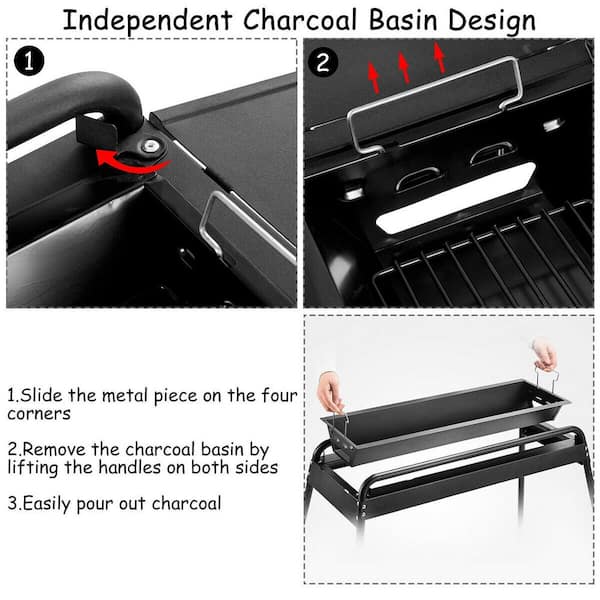 Dyiom 27.5 in. Outdoor Stainless Steel Dual Fuel Grill Charcoal Grill  Outdoor Camping Picnic Beach B08G8H4MVL - The Home Depot
