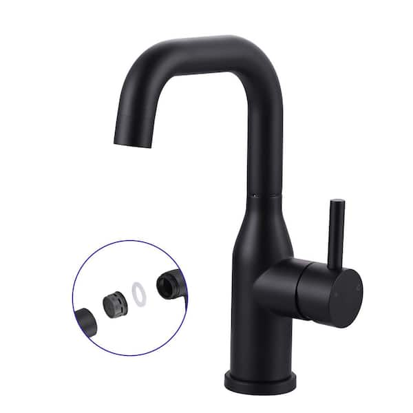 WOWOW Single Handle Bar Faucet Deckplate Not Included in Matte Black