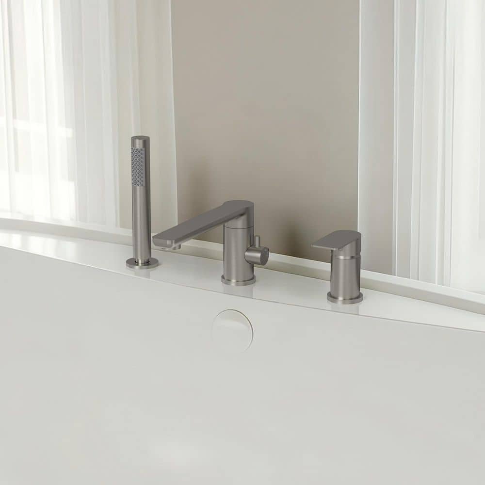 360° Swivel Tub Deck Mount 1-Handle 2-Spray Tub and Shower Faucet 2.5 GPM in. Brushed Nickel Valve Included price history on PriceWatchPro
