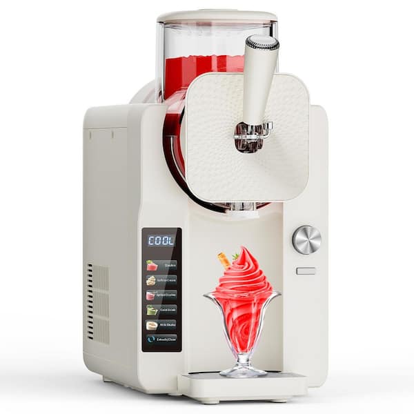 68 oz. White Large Capacity Self-Cleaning Snow Cone Machine and Ice Cream Make with 6 Smart Modes, No Ice Required