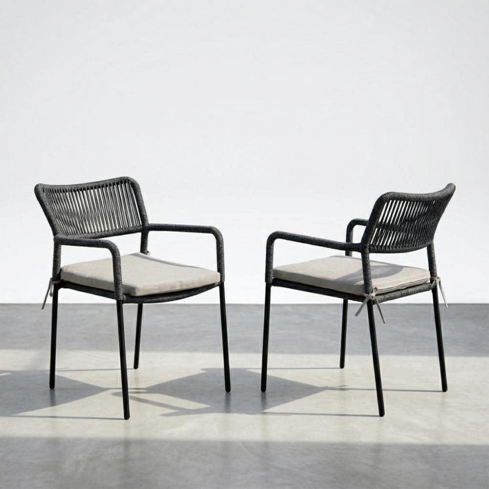 Dune 2-Pack Stackable All-Weather Hand-Woven Rope Dining Chairs, Fully Assembled, Ergonomic, Water-Repellent Cushions price history on PriceWatchPro
