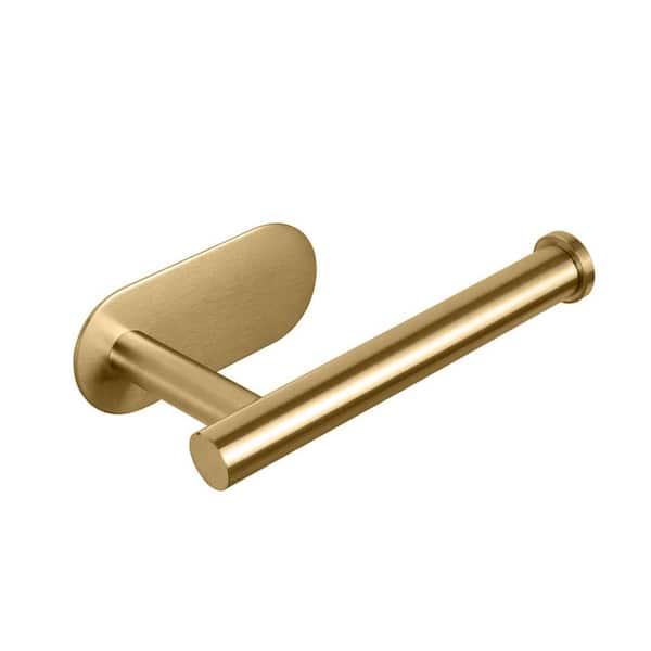 Self Adhesive Bathroom Toilet Paper Holder Stand no Drilling Premium  Thicken Stainless Steel in Brushed Gold
