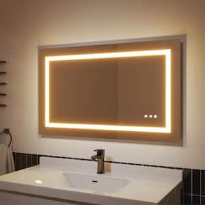 40 in. W x 24 in. H Frameless Rectangular Anti-Fog LED Wall Bathroom Dimmable Bright Mirror