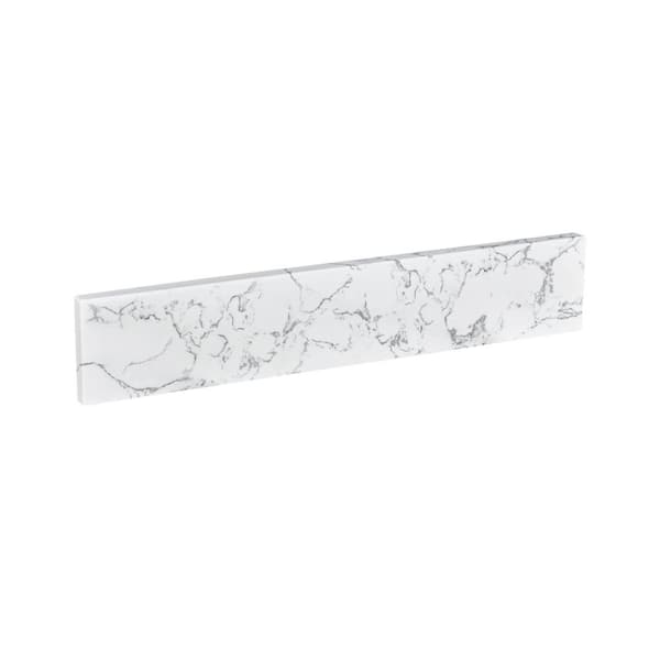 Alaski 21.25 in. W Cultured Marble Vanity Sidesplash in Arabescato White