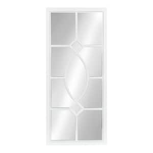 Medium Rectangle White Contemporary Mirror (30 in. H x 13 in. W)