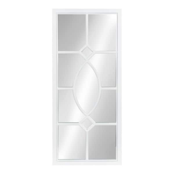 Kate and Laurel Medium Rectangle White Contemporary Mirror (30 in. H x 13 in. W)