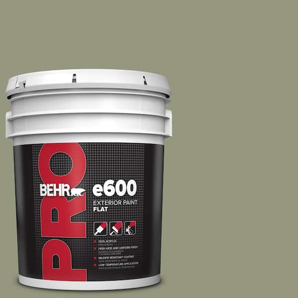 BEHR PRO 5 gal. #S380-5 Milkweed Pod Flat Exterior Paint