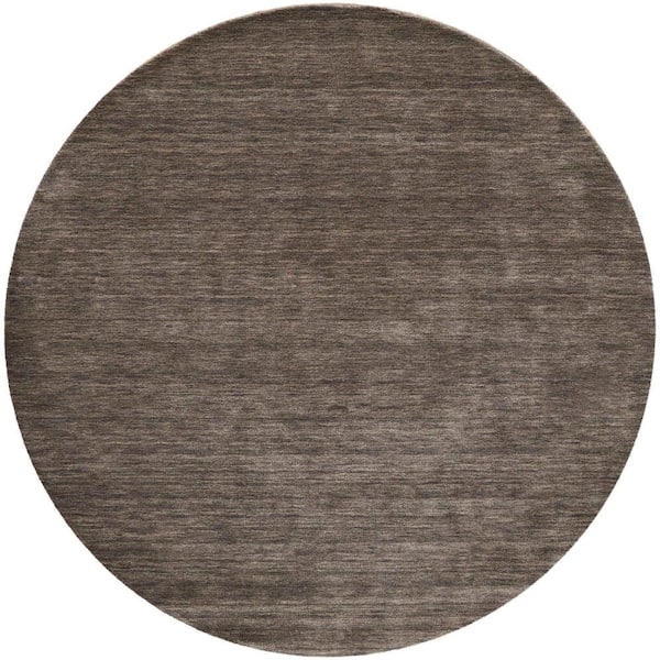 Weave & Wander Celano Charcoal 8 ft. x 8 ft. Round Solid Area Rug