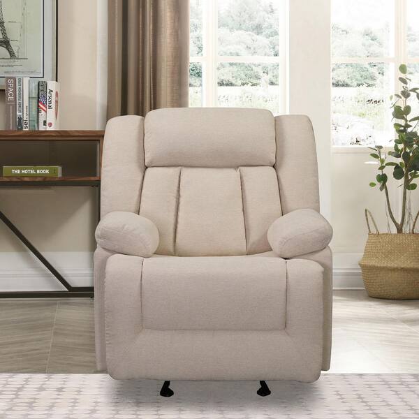 beige fabric recliner