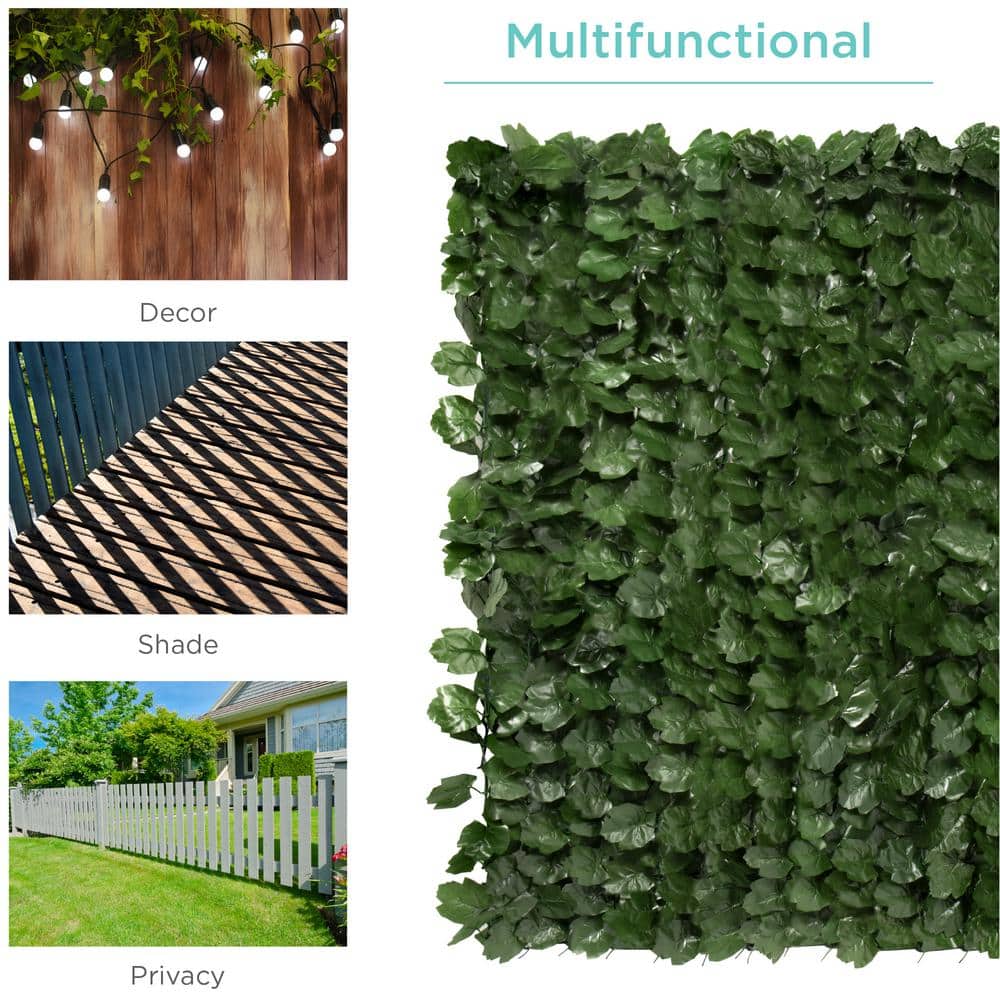 94x59in Green Artificial Ivy Hedge Privacy Fence Screen