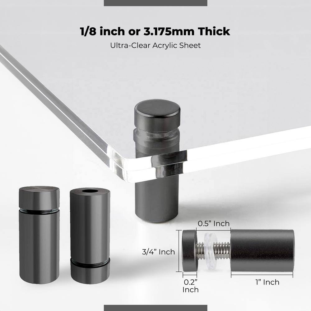 23" x 23" Black Acrylic Floating Wall Photo Frame Set