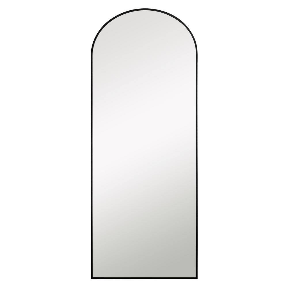64 in. H x 21 in. W Arched Framed Black Mirror