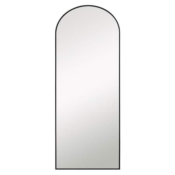 Lirago 64 in. H x 21 in. W Arched Framed Black Mirror
