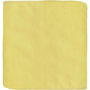 12 in. x 12 in. General Purpose Microfiber Cleaning Cloth in Yellow (12-Pack)