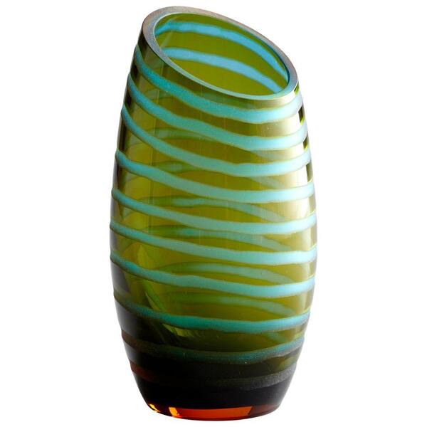 Filament Design Prospect 10.3 in. Cyan Decorative Vase in Blue and Orange