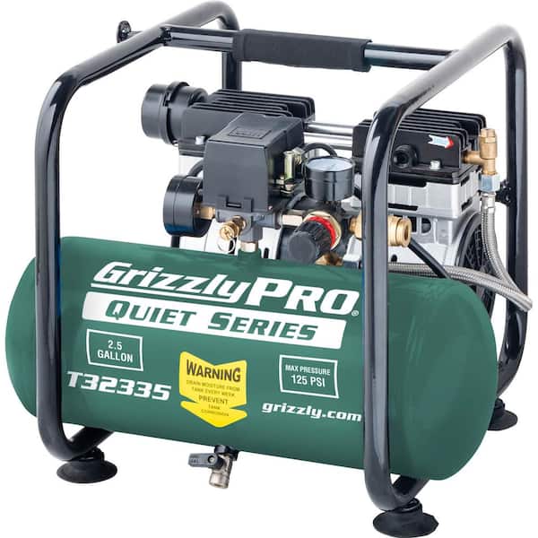 Grizzly PRO 2 Gal. 115 PSI Oil-Free Electric Quiet Series Air Compressor