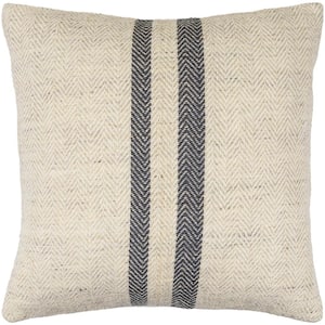 Becki Owens Brett Accent Beige/Gray Striped Polyester 18 in. L x 18 in. W Throw Pillow