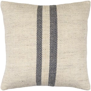 Modern Brett Accent Pillow Cover with Down Insert, 22 in. L x 22 in. W, Beige/Gray
