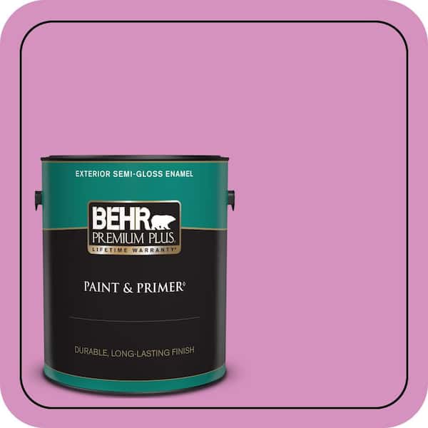 BEHR PREMIUM PLUS 1 gal. #680B-4 Pressed Flower Semi-Gloss Enamel Exterior Paint & Primer