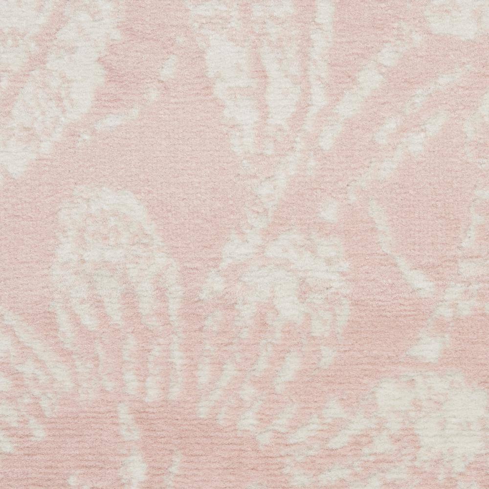 Pink Floral Synthetic 4' x 6' Reversible Rug