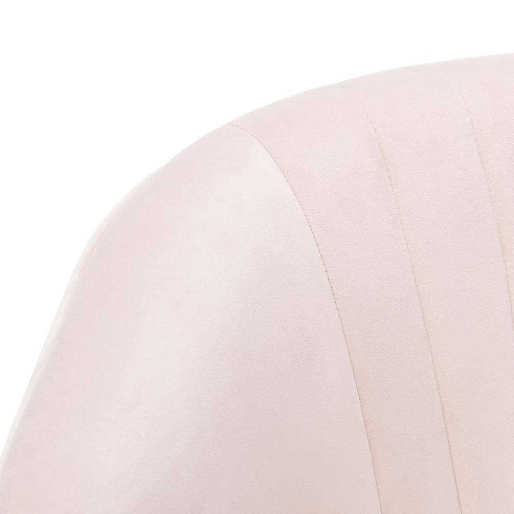 27'' Blush Pink Velvet & Black Wood Transitional Armless Chair