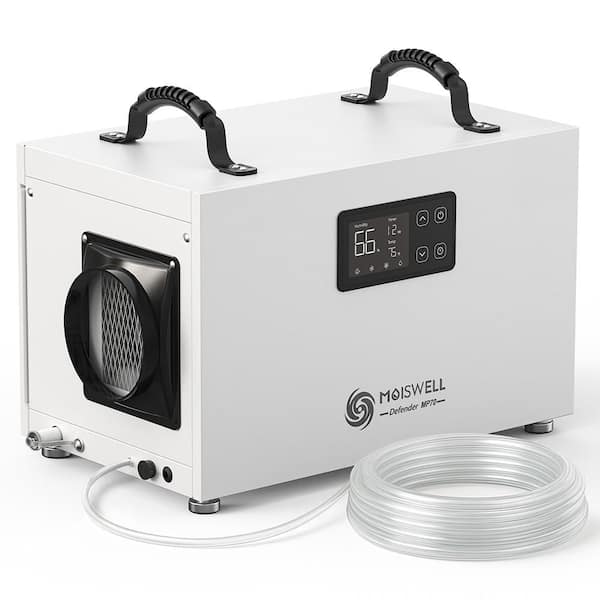 MP70 145 pt. 6,000 sq. ft. Bucketless Commercial Dehumidifier with Pump in White with Auto Defrost for Basement