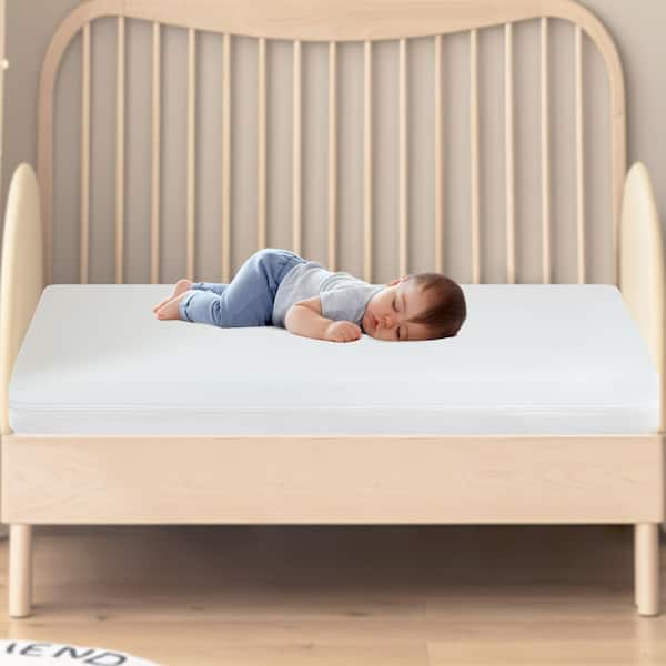 VEVOR White Crib Mattress with 2 Removable Covers 24 in. x 38 in. x 3.1 in. Double Sided Crib Mattress for Infant and Toddler YECCDSMK0000VBDI5V0 The Home Depot