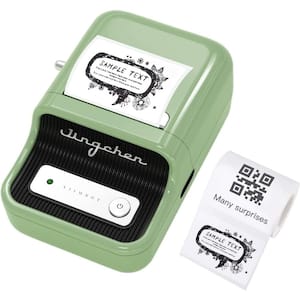 Green Inkless Label Maker, Portable Thermal Label Printer, Compatible w/iOS & Android, with 50x 30mm White Label