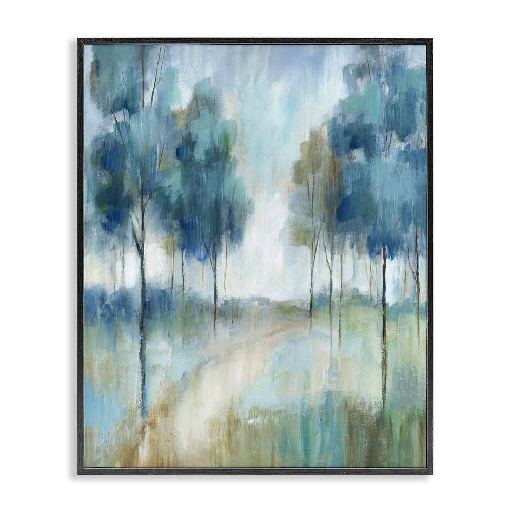 Abstract Blue Woodland Path Trees by Nan Black Framed Giclee Art Print Nature 11 in. x 14 in. price history on PriceWatchPro