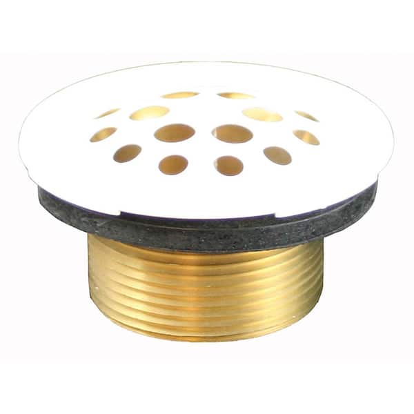 JONES STEPHENS 1-1/2 in. Trip Lever Tub Drain with Coarse Threads in Polar White with Drain Body, Grid (Strainer) and Screw