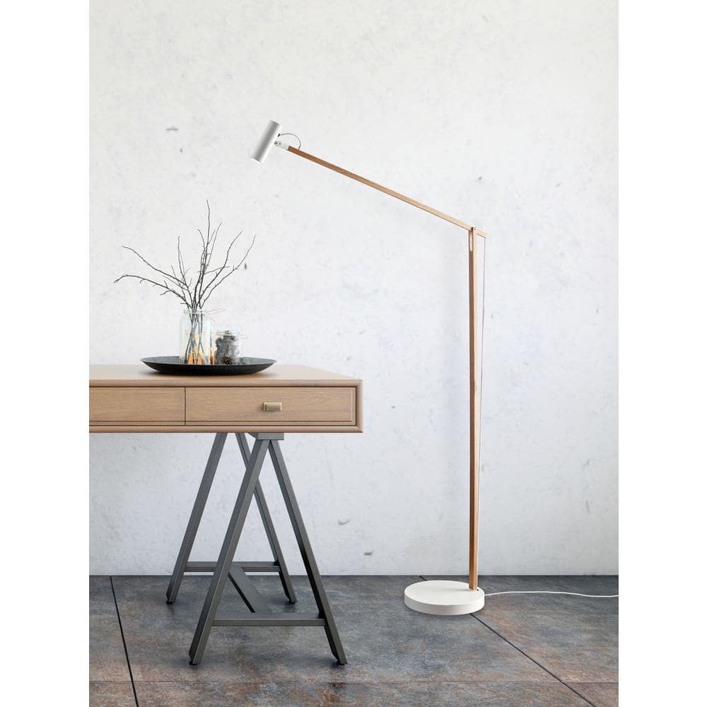 Crane Chic Natural Ash & Matte White 60.5'' LED Floor Lamp