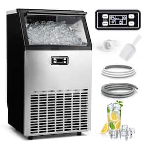 17.5 in. 100 lbs. Commercial Freestanding Ice Maker in Stainless Steel, Sliver