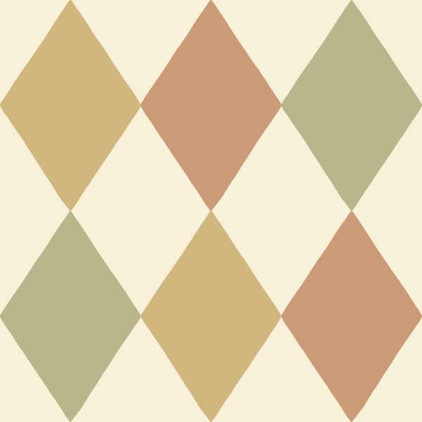 A-Street Prints Yellow Kalas Mustard Diamond Paper Non-Pasted Non-Woven Matte Wallpaper