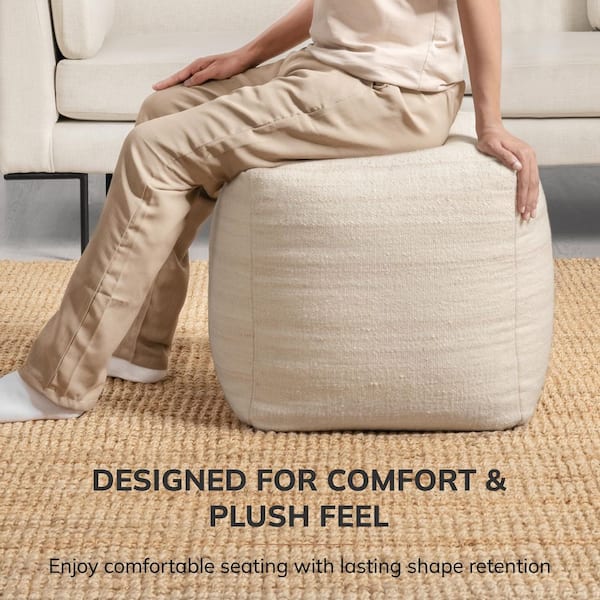 Anji Mountain Mariner 18' Light Brown Rectangular Upholstered Pouf