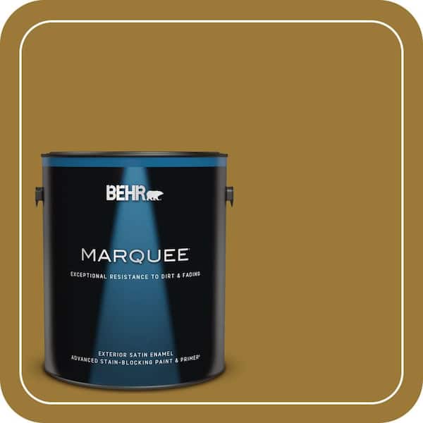 1 Gal. #M300-7A Retro Gold Satin Enamel Exterior Paint and Primer