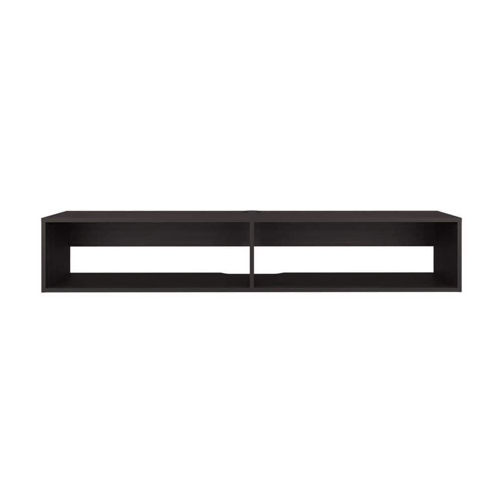 59.1 in. W x 12.6 in. D Black Decorative Wall Shelf, Floating TV Stand with