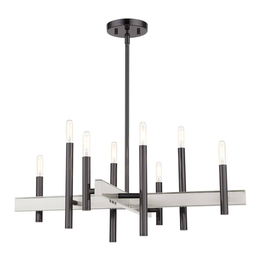 Denmark 8-Light Black Chrome Candelabra Chandelier