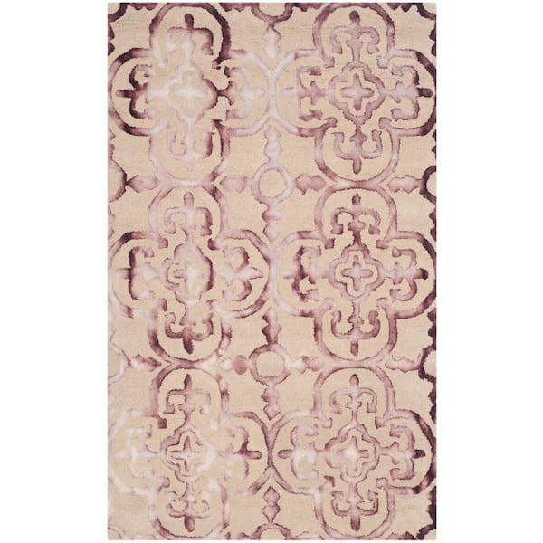 SAFAVIEH Dip Dye Beige/Maroon 3 ft. x 5 ft. Floral Area Rug