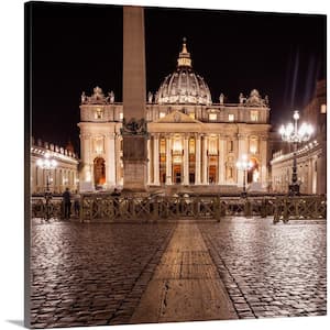 "St. Peter's Basilica at Night, Vatican City, Italy, Europe" by Circle Capture Canvas Wall Art