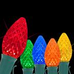 OptiCore 24 ft. 25-Light LED Multi-color Faceted C7 Twinkle String Light Set