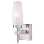 Westinghouse 1-Light Brushed Nickel Interior Wall Fixture with On/Off ...