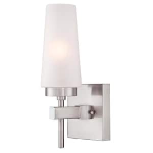 Chaddsford 1-Light Brushed Nickel Wall Mount Sconce