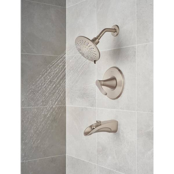 Brea Single-Handle 3-Spray Tub and Shower Faucet in Brushed Nickel with Waterfall Spout (Valve Included) Brea Single-Handle 3-Spray Tub and Shower Faucet in Brushed Nickel with Waterfall Spout (Valve Included)