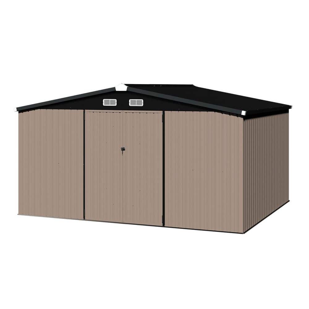 Sizzim 8 ft. W x 6 ft. D Metal Storage Shed with Plastic Floor