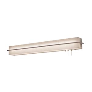 Apex 4 ft. 64-Watt Equivalent Integrated LED Weathered Grey/Linen White Overbed Fixture