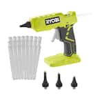 ONE+ 18V Cordless Full Size Glue Gun (Tool Only) with 3-Piece Glue Gun Accessory Nozzles and 24-Pack 1/2 in. Glue Sticks
