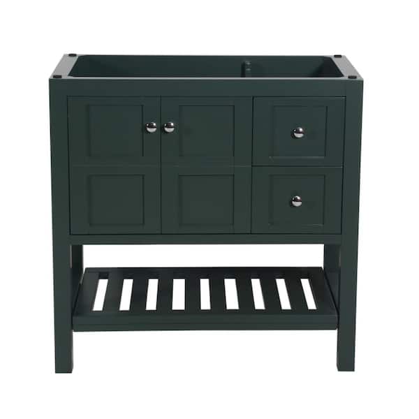 Unbranded Manhattan 36 in. W x 18 in. D x 35 in. H Single Bath Vanity Cabinet with Out Top in Dark Green