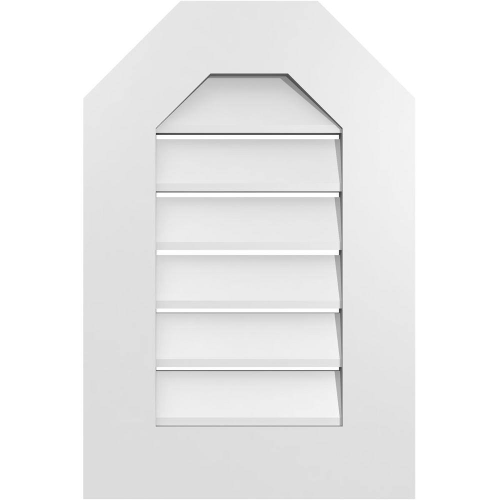 16 in. x 24 in. Octagonal Top Surface Mount PVC Gable Vent: Functional with Standard Frame price history on PriceWatchPro