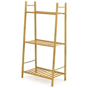 Indoor/Outdoor Natural Bamboo Wood Ladder Plant Stand Display Holder (3-Tier)